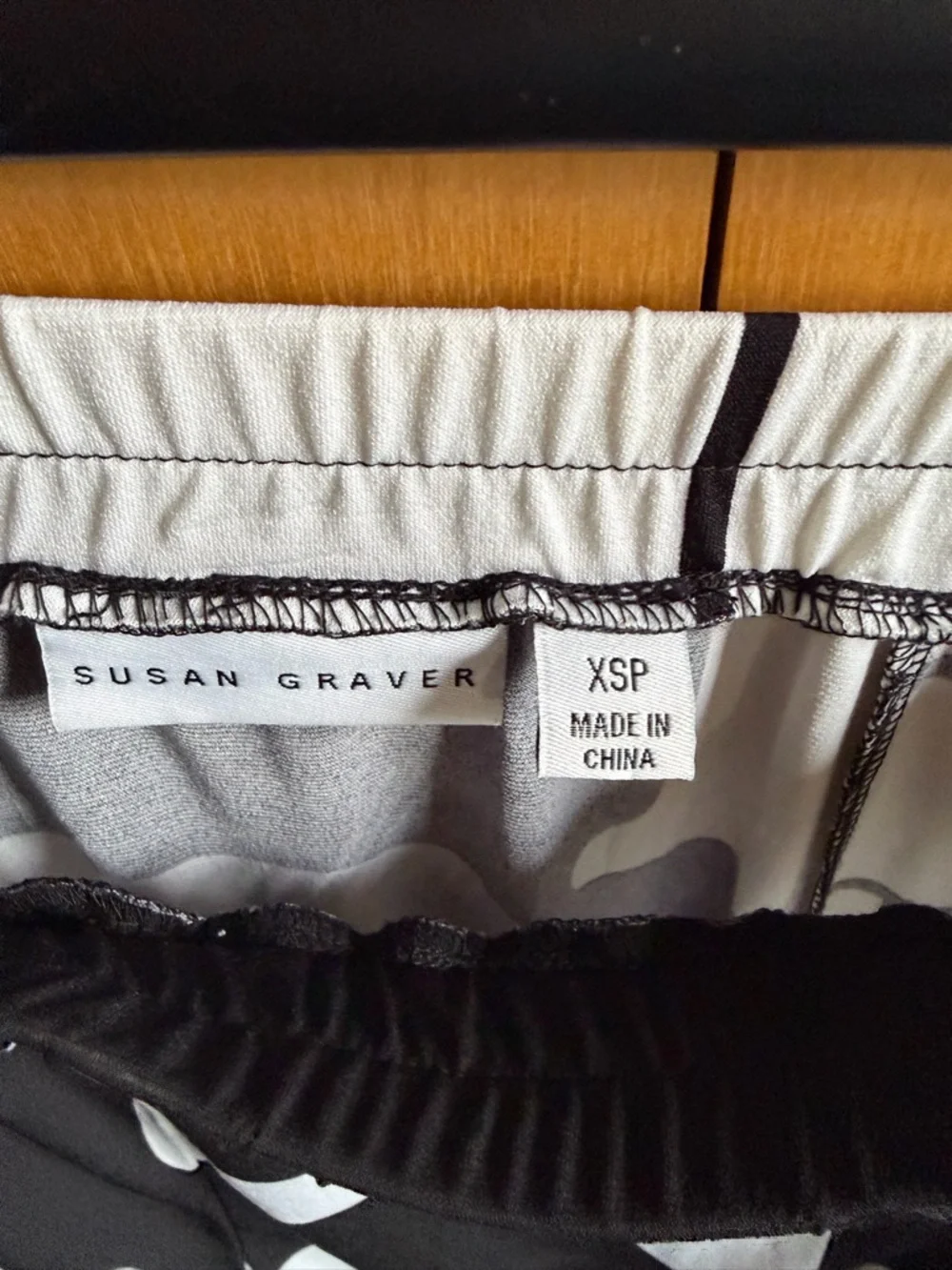 Susan Graver Black and White Graphic A-Line Maxi Skirt